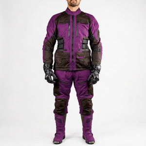 Traje de Motociclismo, Chaqueta y Pantalones con Cierre Completo, Diseño de Bloques de Color, Equipo de Protección para Todas las Estaciones, para Carreras en Carretera - Product Image 6