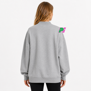เสื้อสเวตเชิ้ตคอเต่าผู้หญิง ตกแต่งด้วยตัวอักษร ALABAMA พร้อมลายแผนที่รัฐ  ผ้าฟลีซหนานุ่ม ทรงโอเวอร์ไซส์ - Product Image 5