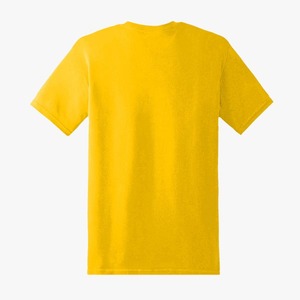 Men's <b>Yellow</b> Solid Color Short Sleeve O-Neck Casual <b>T</b>-<b>Shirt</b> Regular Fit 100% Cotton Jersey Knitted <b>Plain</b> Dyed Blank Design - Product Image 5