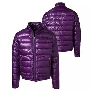 Nouvelle veste d'hiver décontractée pour homme, coupe-vent, col montant, rembourrée en duvet, couleur unie, fermeture éclair, coupe régulière, violet 2026 - Product Image 1
