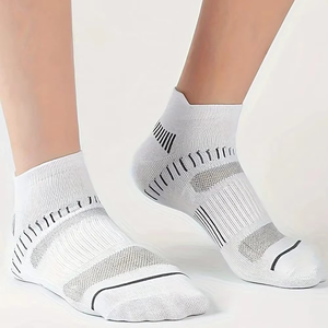 Ankle <b>Socks</b> <b>Men</b> Women Breathable Knitted Sport Low Cut Crew <b>Socks</b> <b>White</b> Black Gray Striped Pattern Summer Casual Wear - Product Image 3