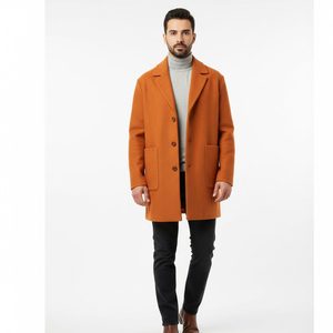 Abrigo Largo de Lona para Hombre, Mezcla de Lana, Abrigo de Invierno, Diseño de Logotipo Personalizado de Fábrica OEM, Abrigo de Secado Rápido - Product Image 4
