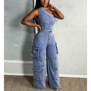 Women Summer Breathable High Quality Knitted Romper Casual Sleeveless Jumpsuit Soft Stretch Loose Fit Polyester/Cotton Full - Product Image 1
