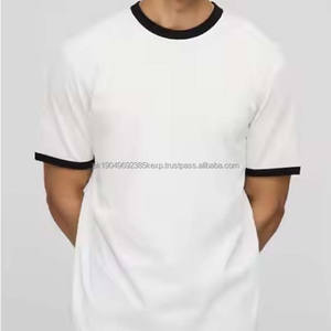 T-shirts à manches courtes pour hommes, motif baseball, tendance estivale - 100% coton, vente en gros, chemises vierges personnalisées, tissu peigné - Product Image 4