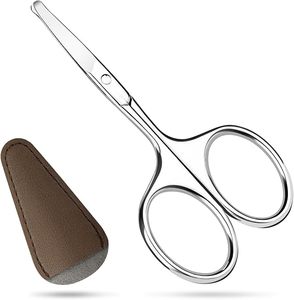 Ergonomic Design Nose Hair Scissors Stainless Steel Rounded Tip Safety Grooming <b>Tool</b> Precision Facial Hair Trimming Scissors - Product Image 1