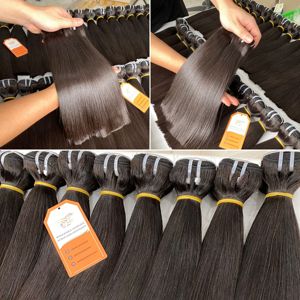 Precio barato disponible negro hueso recto vietnamita extensiones de cabello humano grado 12A cabello virgen crudo - Product Image 3