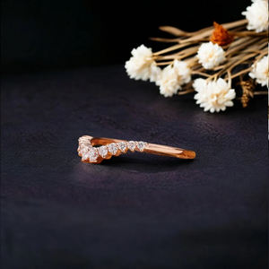 Anillo Delicado Curvo de Circonia Cúbica con Diseño Único, Corte Redondo, Plata de Ley 925, Anillos de Boda, Anillos de Compromiso, Joyería para Aniversario - Product Image 2