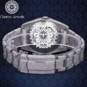 Montre de luxe Charm Jewells en acier inoxydable, boîtier de 40 mm, mouvement mécanique, cadran en verre lumineux, résistance à l'eau 10 bars, date automatique - Product Image 4