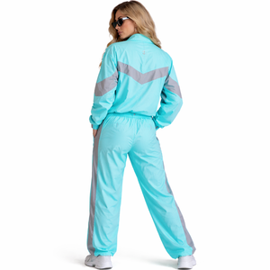 Ensemble coupe-vent décontracté 2 pièces en nylon pour femme, survêtement long avec cordon de serrage et panneau réfléchissant, sweats à capuche OEM ODM – Vente en gros - Product Image 4