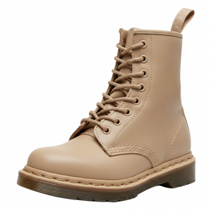 Bottes pour femmes en cuir véritable à lacets mi-mollet avec semelle en caoutchouc, talons épais de 3 cm - Product Image 3