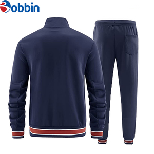 Conjuntos deportivos de invierno con logotipo personalizado, chándales de algodón y forro polar unisex, conjunto para correr transpirable, chándales extragrandes de peso pesado para hombre - Product Image 2