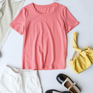 Camiseta Holgada de Algodón para Mujer al por Mayor, Manga Corta, Cuello Redondo, Color Liso, Estilo Casual Oversize, con Logotipo Personalizado - Product Image 5