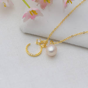 Collier pendentif étoile et lune en argent S925 avec chaîne claviculaire, ensemble de bijoux en perles DIY pour femmes, accessoires de mode - Product Image 3