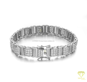 2025 Popular European Fashion Moissanite Diamond Tennis Bracelet 925 Sterling Silver Iced Out Jewelry For <b>Men</b> - Product Image 3