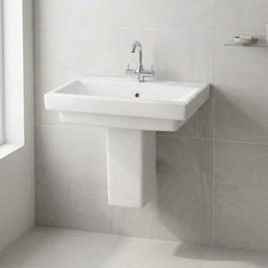 Indian High Quality Flower Shape Wash Basin Half Pedestal Wall Mounted Full Sink For Bathroom - Product Image 5