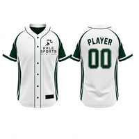 Camiseta de Béisbol Kale Sports Negra, Dorada y Blanca con Estampado Sublimado, Absorbente de Humedad, Manga Corta, Corte Regular, Unisex para Adultos