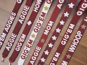 Wide Clear Purse Strap Crossbody Design Seed Bead <b>Bag</b> Strap Tiger Game Day Colleges Custom Beaded Purse Strap - Product Image 2