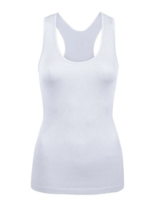 Women Ribbed Scoop Neck Sleeveless Tank <b>Top</b> Solid Color Breathable Yoga Activewear - Product Image 4