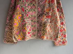 <b>Quilted</b> Cotton <b>Jacket</b> Women Floral <b>Pattern</b> Mandarin Collar Full Sleeve Autumn Regular Length Patch Pocket GIFT FOR HER - Product Image 5