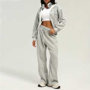Survêtement Street Style Femme Oversize à Fermeture Éclair, Hoodie Vintage et Pantalon de Survêtement Ample, Style Hip Hop Urbain - Product Image 2