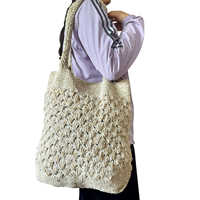 Sac fourre-tout en chanvre fait main au crochet, fil de chanvre filé à la main, sac à bandoulière ouvert pour l'été, l'automne, l'hiver, le printemps, écologique, style bohème, marché, plage