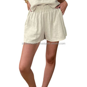 Shorts de Lino para Mujer Hechos a Medida, Ecológicos, de Secado Rápido, Elegantes y Cómodos, Transpirables, de Corte Holgado, Estilo Casual - Product Image 3