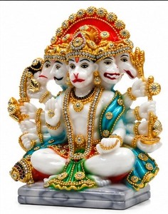 Ganesha Panchmukhi en résine, fait main, décoration de table traditionnelle pour Diwali, figurine religieuse artistique pour la maison - Product Image 4