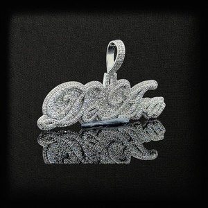 Colgante de Letra Personalizado en Plata 925 con Incrustaciones de Diamantes Moissanite VVS, Corte Redondo, Brillante, Unisex, para Uso Diario - Product Image 3