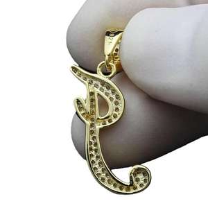 Pendentif exclusif en forme de lettre J, serti de diamants Moissanite, sans chaîne, en argent sterling 925, style Iced Out, cadeau d'anniversaire - Product Image 3