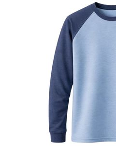 เสื้อยืดแขนยาวทรงแร็กแลนผู้ชายแบบสั่งทำพิเศษ ผ้าฝ้ายผสมโพลีเอสเตอร์ คอกลม สวมใส่สบาย แขนเสื้อตัดสีสไตล์เบสบอล รับผลิตเสื้อผ้า OEM - Product Image 3