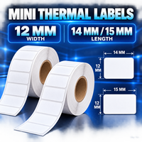 Étiquettes laser, rouleaux d'autocollants thermiques couleur, papier transparent 12 mm 14 mm 15 mm pour étiqueteuse D30 D35 Q30 Q30S, autocollants adhésifs