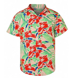 เสื้อเชิ้ตชายแขนสั้นผ้าฝ้าย 100% ระบายอากาศได้ดี แห้งเร็ว เป็นมิตรกับสิ่งแวดล้อม ทรงหลวม สวมใส่สบาย เหมาะสำหรับใส่ไปเที่ยวทะเลช่วงฤดูร้อน ปกคอเสื้อพับได้ - Product Image 1