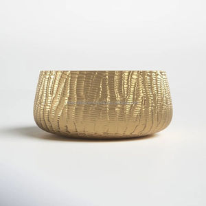 Cuenco de metal y madera al por mayor, cuenco y vajilla decorativos de aluminio dorado personalizados, bandeja de fruta de cocina y hogar de lujo - Product Image 1