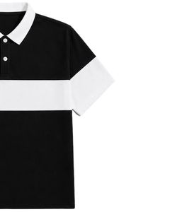 Customized Black And <b>White</b> Men <b>Polo</b> Shirt Short Sleeve Casual Golf T Shirt Breathable Summer Color Block Premium Quality Top - Product Image 4