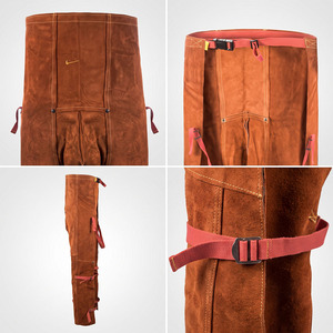 Pantalon de soudeur en cuir de vachette pleine fleur de qualité supérieure, résistant, vêtement de protection industriel, protection ignifuge - Product Image 5