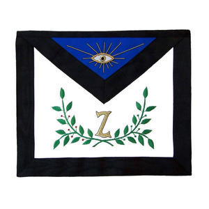 23rd Degree Scottish Rite Chief of Tabernacle Masonic <b>Apron</b> <b>White</b> Red Blue Gold Menorah Embroidery Freemason Regalia - Product Image 5