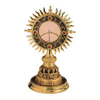 Relicario Tradicional de Latón con Cruz, Diseño Ornamentado, Decoración de Mesa para el Hogar, Sala de Estar, Ecológico, Duradero, Hecho a Mano, Regalos Benéficos