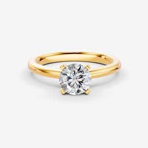 Anillo Solitario Clásico Redondo en Oro Rosa de 18K con Diamante, Anillo de Compromiso o Boda, Solitario con Garras, Joyería Minimalista y Moderna - Product Image 6