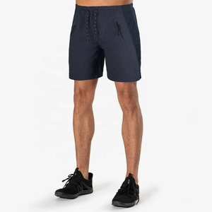 กางเกงขาสั้นออกกำลังกายผู้ชาย สีน้ำเงินล้วน ผ้าฝ้าย ใส่เล่นกีฬาวิ่ง จ๊อกกิ้ง ใส่ลำลองในฤดูร้อน เอวกลาง มีซิปและกระเป๋า เป็นมิตรกับสิ่งแวดล้อม แห้งเร็ว - Product Image 6