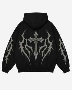 Sweat-shirt pour homme de haute qualité en polyester/coton, à blocs de couleur, brodé, avec poche avant, effet délavé, mode, grande taille - Product Image 2
