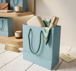 Sacs en papier kraft de luxe personnalisés classiques jetables pour emporter, sacs cadeaux, sacs de shopping, sacs à main, sacs à fond carré 100% papier kraft - Product Image 6