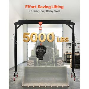 Pont roulant réglable, capacité 5000 lb, élévateur de chantier portable, hauteur 100,4-147,6 po, chariot manuel - Product Image 2
