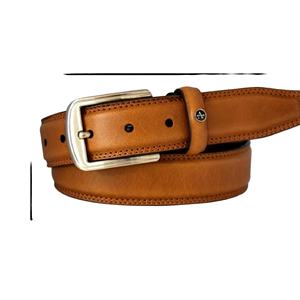 Ceinture unisexe de haute qualité en tissu gris élastique de 35 mm, élégante et confortable avec extrémités en cuir véritable, accessoire haut de gamme - Product Image 1