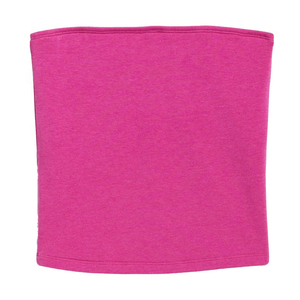 Women's Pink <b>Strapless</b> Knitted Tank <b>Top</b> Solid Color Casual Style Spandex Cotton Blend - Product Image 3