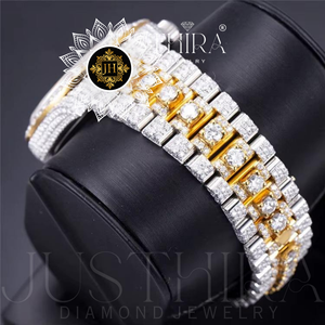 Unique Design Custom Logo Moissanite Diamond Watch High End Luxury <b>Wristwatch</b> with Stone Setting for Unisex Available For Sale - Product Image 6