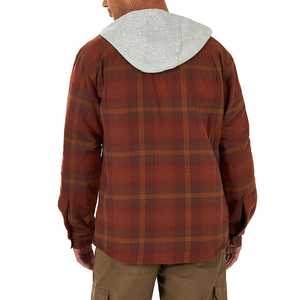 Chemise-veste en flanelle à carreaux surdimensionnée pour homme, de haute qualité, écologique, coupe-vent, avec capuche, doublure en polaire chaude, décontractée, pour l'hiver - Product Image 3