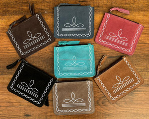 Vente chaude Personnalisé En Gros Point De Botte En Cuir Daim Fermeture Éclair Porte-Monnaie Petit Professionnel Mini Portable Pochette Femmes Sacs D'argent - Product Image 3