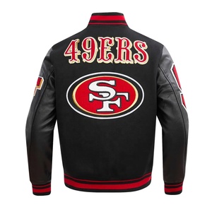 OEM Custom Chenille Embroidery College Baseball <b>Jacket</b> For <b>Men</b> <b>Thick</b> Wool Leather Sleeves Bulk Discount Fashion Varsity <b>Jackets</b> - Product Image 3