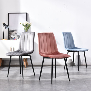 Silla de Comedor de Terciopelo en Oferta, Silla Tapizada con Patas de Metal para Hotel, Apartamento, Recepción, Sala de Espera y <span class=keywords><strong>Restaurante</strong></span> - Product Image 2
