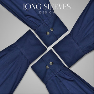 Chemise Jacobite bleu foncé pour homme, modèle Ghillie, la plus vendue, pour tenue écossaise Highland Kilt, à manches longues et à lacets, fournitures d'usine - Product Image 5